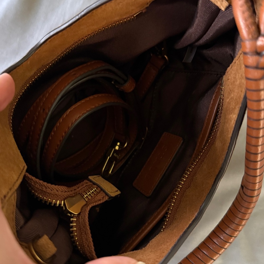 LIKE NEW STAUD Valerie Shoulder Bag, Tan Suede - Picture 8 of 8